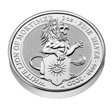 2020 2oz White Lion of Mortimer Silver Coin Queen's Beasts