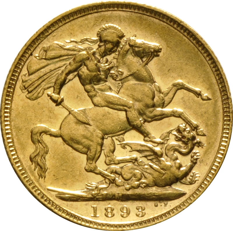 1893 Gold Sovereign - Victoria Jubilee Head - M
