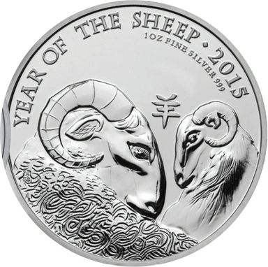 2015 Year of the Sheep Silver Coin 1oz Royal Mint Lunar Series