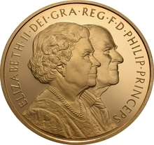 2007 - Gold Five Pound Proof Coin, Diamond Wedding - no box or cert
