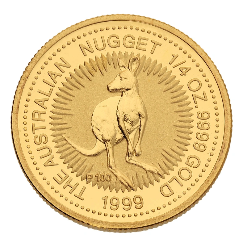1999 1/4oz Australian Kangaroo Gold Nugget Coin