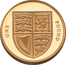 2008 UK Royal Shield of Arms £1 Gold Proof Coin