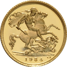 1984 Gold Half Sovereign Elizabeth II Decimal Head - Proof no box