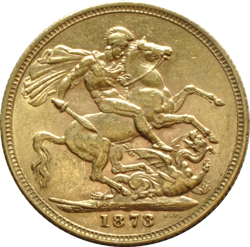 1873 Gold Sovereign Coin Queen Victoria Young Head