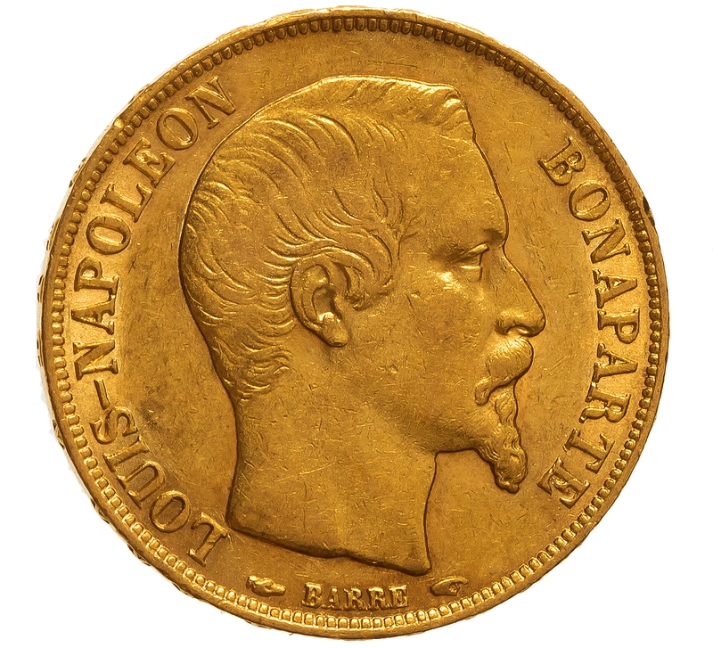 1852 20 French Francs Gold Coin Napoleon III A