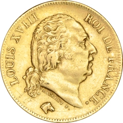 40 French Francs Gold Coin Louis XVIII 1816-1824