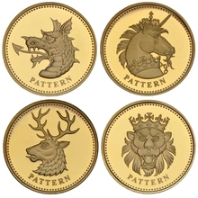 Gold Proof 2004 £1 Pattern Set Heraldic Beasts