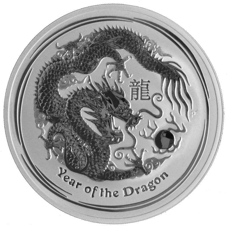 2012 Year of the Dragon Silver Coin 10oz Perth Mint Australian Lunar Series