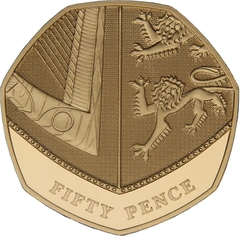 2008 Proof Gold 50p Coin Royal Shield
