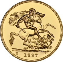 Brilliant Uncirculated Gold 1997 Five Pound Sovereign