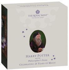2023 25th Anniversary of Harry Potter - Dumbledore 2oz Proof Silver Coin Boxed