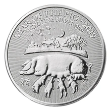 2019 Royal Mint 1oz Year of the Pig Silver Coin
