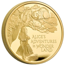 2021 1oz Alice's Adventures in Wonderland Proof Gold Coin Boxed