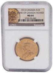 1913 Canada $10 Gold Coin NGC MS64