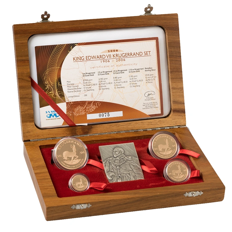 Krugerrand Prestige 2006 King Edward VII 4-Coin Gold Proof Set Boxed