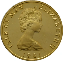 1981 Isle of Man Gold Two Pence Piece - Red Billed Chough