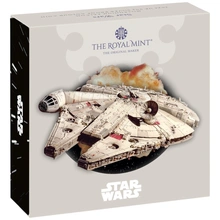 2024 50p Millennium Falcon Star Wars Proof Silver Coin Boxed