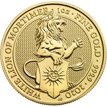 2020 1oz White Lion of Mortimer Gold Coin Queen's Beasts