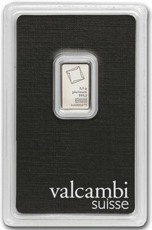 2.5g Platinum Bar Valcambi Minted