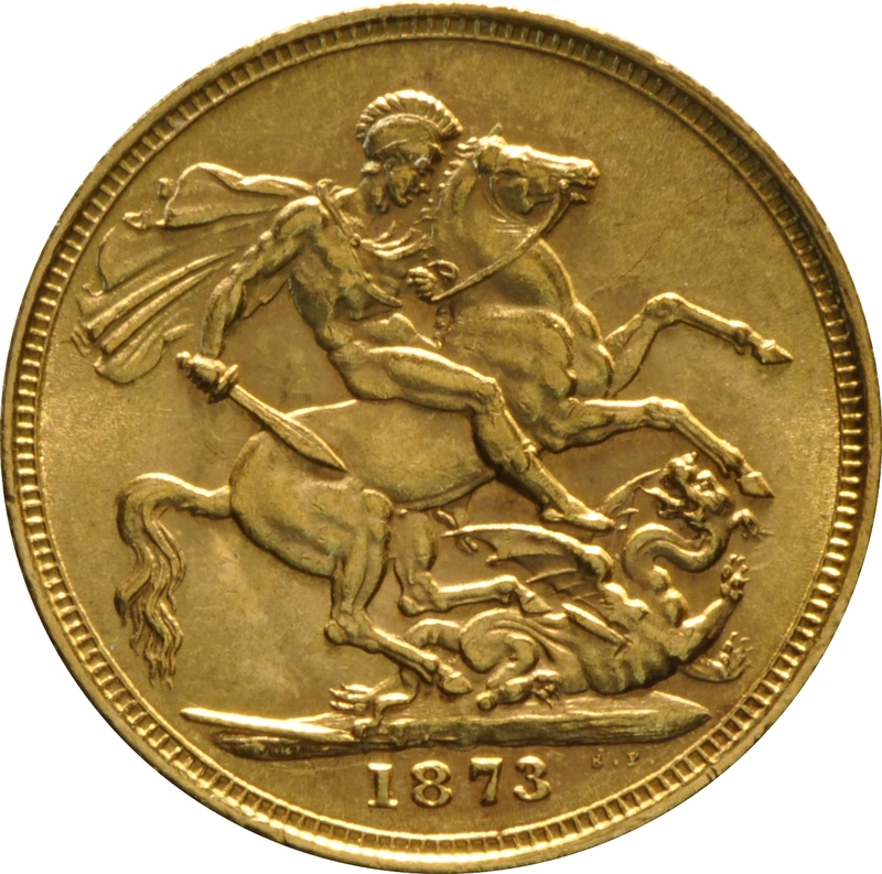 1873 Gold Sovereign - Victoria Young Head - M