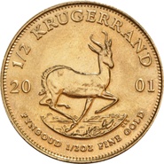 2001 Half Ounce Krugerrand Gold Coin