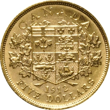 1912 Canada $5 Gold Coin