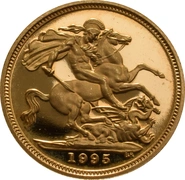 1995 Gold Half Sovereign Elizabeth II third Head - Proof no box