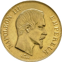 100 French Francs Gold Coin Bare Head