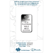 PAMP 50 Gram Platinum Bar Minted