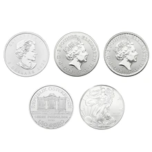 2020 1oz Silver Coin Set; Eagle, Maple, Brit, Phil, Rat