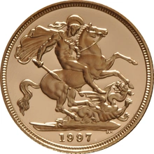 1997 Gold Sovereign - Elizabeth II Third head - Proof No box