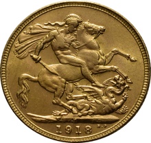 1918 Gold Sovereign - King George V - I