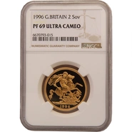 1996 £2 Two Pound Proof Gold Coin (Double Sovereign) NGC PF69