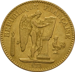 1848 20 French Francs Gold Coin Guardian Angel Genius A
