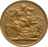 1910 Gold Sovereign Coin Edward VII Perth