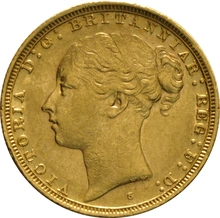 1887 Gold Sovereign - Victoria Young Head - S