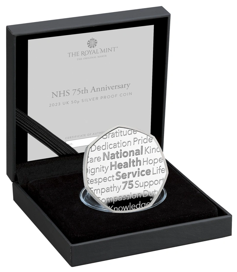 2023 Proof 50p Silver Coin 75 Years of the NHS Boxed