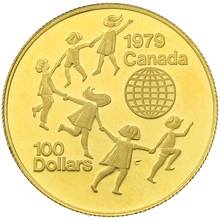 Canadian 1979 $100 half ounce Proof gold coin International Year of the Child Boxed