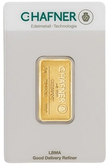 5g Gold Bar C. Hafner Minted