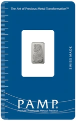1g Platinum Bar PAMP Lady Fortuna Minted