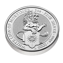 2019 2oz Silver Coin, White Lion of Mortimer, Queen's Beast Boxed