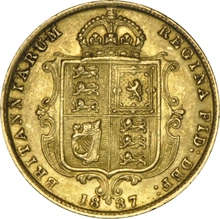 1887 Gold Half Sovereign Queen Victoria Jubilee Head Shield Back NGC AU58