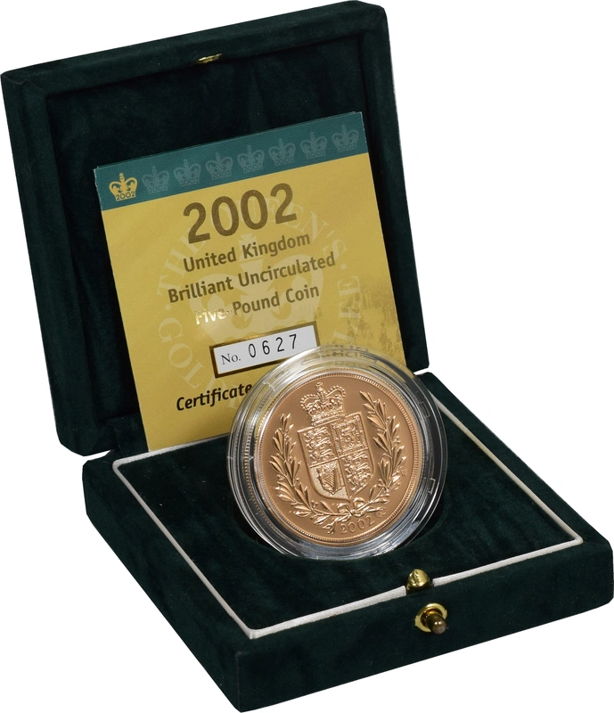 2002 Gold £5 Coin Brilliant Uncirculated Boxed
