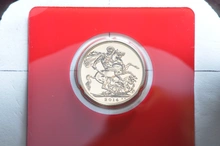 2014 Gold Sovereign Coin Elizabeth II Fourth Head India