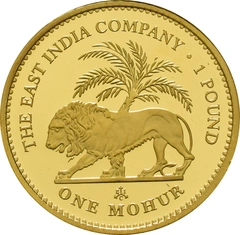 Proof East India Company One Mohur Gold Coin