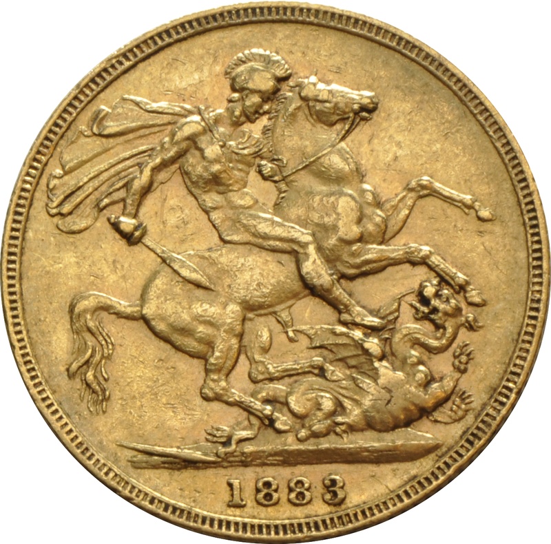 1883 Gold Sovereign - Victoria Young Head - S