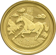 2014 Year of the Horse Gold Coin 1/4oz Perth Mint Australian Lunar Series