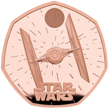 2024 50p TIE Fighter Star Wars Proof Gold Coin Boxed