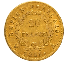 1811 20 French Francs Gold Coin Napoleon I A