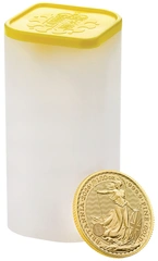 Tube of 25 2026 Tenth Ounce Britannia Gold Coins